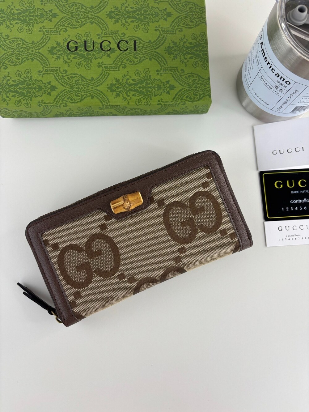 Gucci Bamboo Zip Around Long Wallet